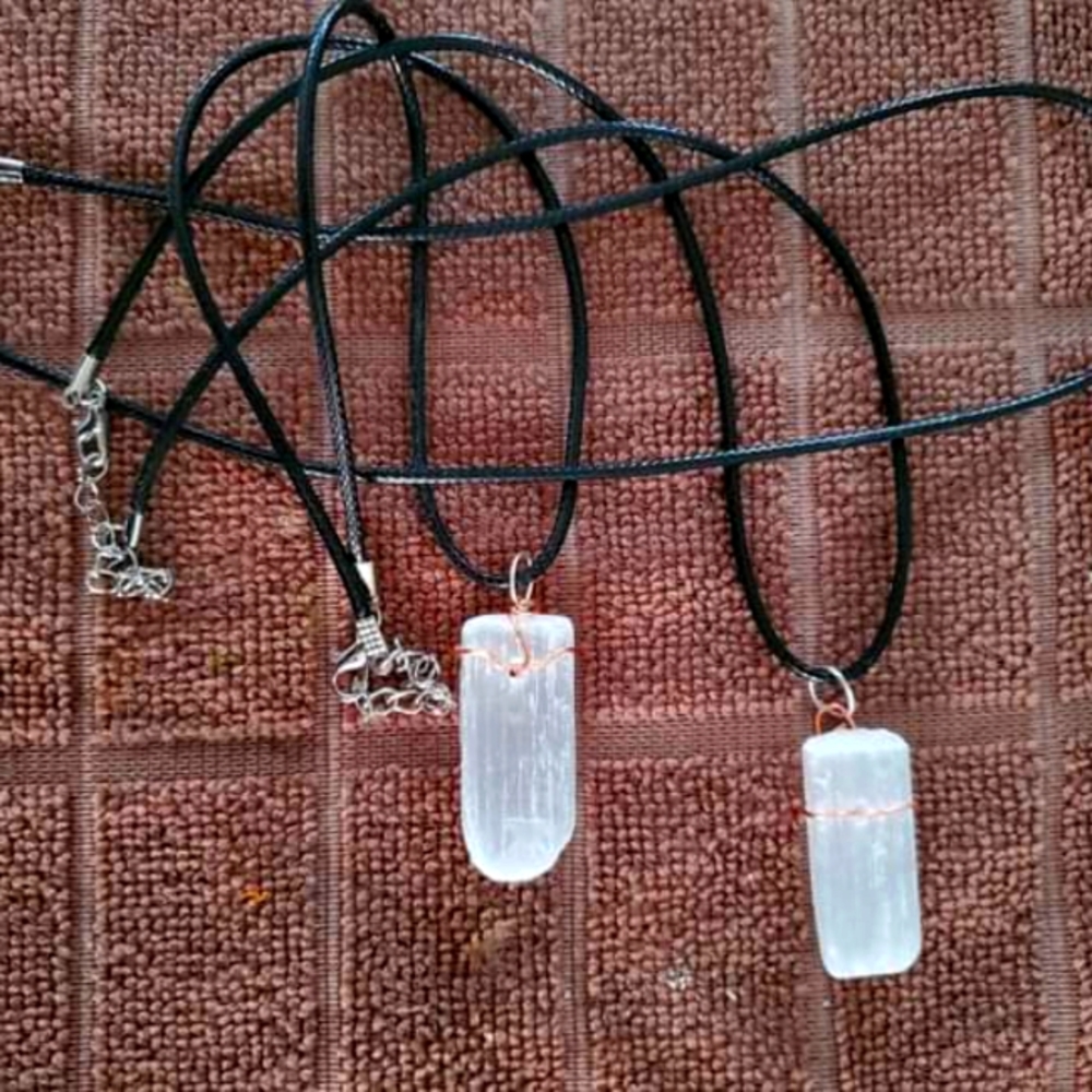 Chalcedony Selenite Necklace